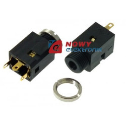 Gniazdo JACK 3,5mm Do obudowy Stereo, plastik, przykręcane montażowe-Podzespoły Elektroniczne