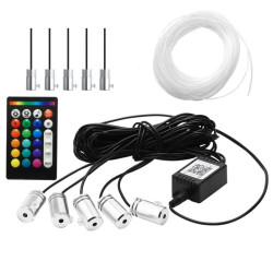 Podświetlenie samochodu LED 12V światłowód pilot zestaw, wnętrza kabiny taśma EL WIRE-Oświetlenie