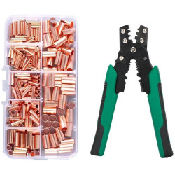 Zestaw tulejek kablowych CU zac. Miedziane, 250 Szt. 1-6mm + Zaciskarka-Przewody i Druty w metrażu