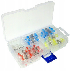 Zestaw złączek z cyną, rurka TTN 100szt 0.5-6mm2 szybkozłączka hermetyczna-Przewody i Druty w metrażu