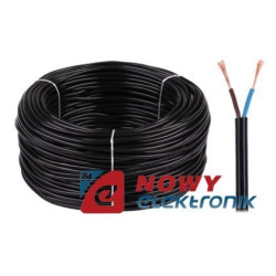 Przewód OMY 300V 2x0,5mm Czarny Okrągły H03VV-F 300V-Przewody i Druty w metrażu