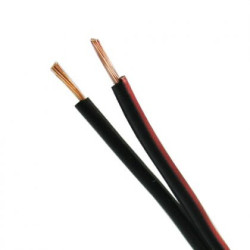 Przewód głośnik. 2x0,35 SMYP Czarny z paskiem CU-Przewody i Druty w metrażu