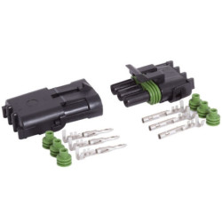 Złącze WEATHER PACK 3-styk kpl. wtyk + gniazdo  hermetyczne samochodowe-Motoryzacja