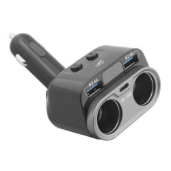 Rozgałęźnik zapalniczki 2x USB 2x gniazdo zapalniczki + USB-C-Motoryzacja