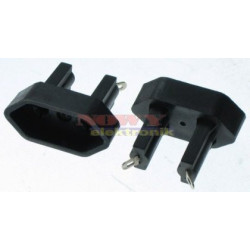 Gniazdo zasilania GS-035   230V Sieciowe płaskie, montaż do obudowy-Elektryka