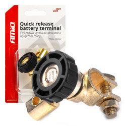 Klema wyłacznik masy akumulatora Kątowy Hebel, rygiel 300A AMiO-Motoryzacja