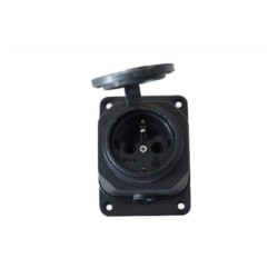 Gniazdo sieciowe 230V gumowe IP44 natynkowe czarne-Elektryka