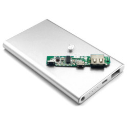 Obudowa POWERBANK 110x68mm sreb. li-Poly 5V/1A Ładowarka-Akumulatory i Ładowarki