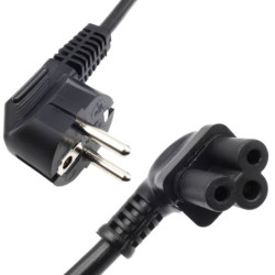 Kabel zasil. PC laptop 1,5m Kąt koniczynka kątowa SN-310 3x1mm Pr.kraj.-Elektryka