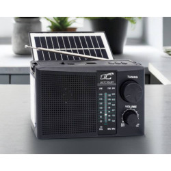 Radio FM LTC115UBT USB Bluetooth Z panelem solarnym, czarne, FM/AM/SW-RTV SAT DVB-T