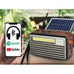 Radio FM LX521BTS LIWA Retro Z panelem solarnym, BT/USB/FM/AM/SW Filo-RTV SAT DVB-T