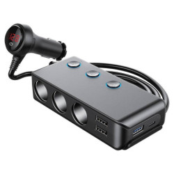 Rozgałęźnik zapalniczki M275 3 Gniazda zapal. 2xUSB + USB-C-Motoryzacja