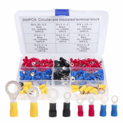 Zestaw Konektorów Oczkowych 200 Sztuk, Izolowane-Podzespoły Elektroniczne