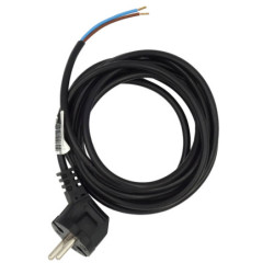 Kabel zasilający 3m 2x1mm Czarny Wtyk kątowy zalany B/U ELGOTECH-Elektryka