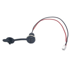 Gniazdo USB-C do zabudowy osłona okrągłe, 2 przewody, do obudowy-Podzespoły Elektroniczne