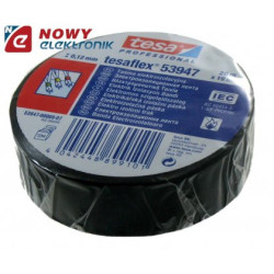 Taśma Izol. TESA 20m/19mm Czarna Dł.20m/Szer.19mm SPVC, Izolacyjna-Narzędzia Warsztatowe i Wyposażenie