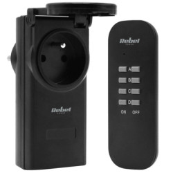 Gniazdo sieciowe x1 Sterowane Pilotem, bezprzewodowe, Czarne-Dom i Ogród