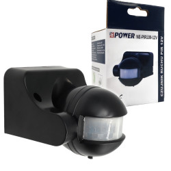 Czujnik PIR 12VDC Czarny NEPOWER ruchu MAX 10A 120W 180 st. HQ NE