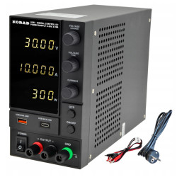 ZASILACZ LAB. KORAD U203 30V 10A USB 24W typ A i typ C, pomiar mocy