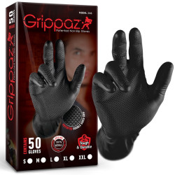 Rękawice ochronne Grippaz "L" Czarne, Nitrylowe, Opakowanie 50 Szt.