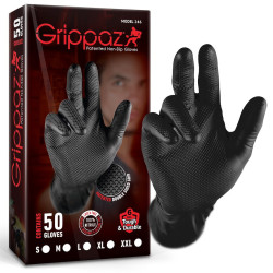Rękawice ochronne Grippaz "M" Czarne, Nitrylowe, Opakowanie 50 Szt.