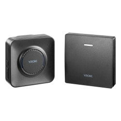 Dzwonek bezprz. VIRONE TELERO  AC Czarny, przycisk bezbater. 200m