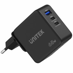 Ładowarka USB Sieciowa GaN PD 65W UNITEK, USB-A, 2xUSB-C